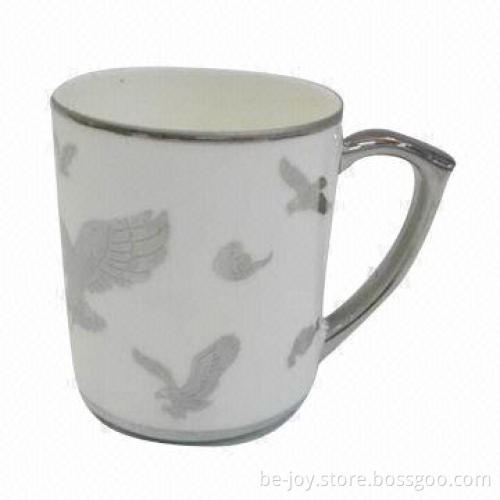 11oz/electroplated porcelain cup, gold/silver, OEM orders are welcome